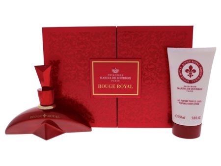 Princesse Marina De Bourbon Rouge Royal by Princesse Marina De Bourbon for Women - 2 Pc Gift Set 3.4oz EDP Spray, 5oz Body Lotion Online Sale