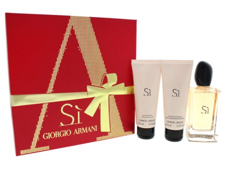 Giorgio Armani Giorgio Armani Si by Giorgio Armani for Women - 3 Pc Gift Set 3.4oz EDP Spray, 2.5oz Perfumed Shower Gel, 2.5oz Moisturizing Perfumed Body Lotion Hot on Sale