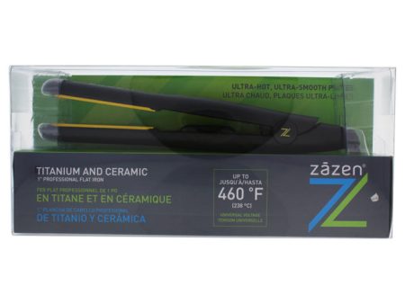 Zazen Titanium And Ceramic Professional Flat Iron - Model # Z-GLIDEC - Black by Zazen for Unisex - 1 Inch Flat Iron For Cheap