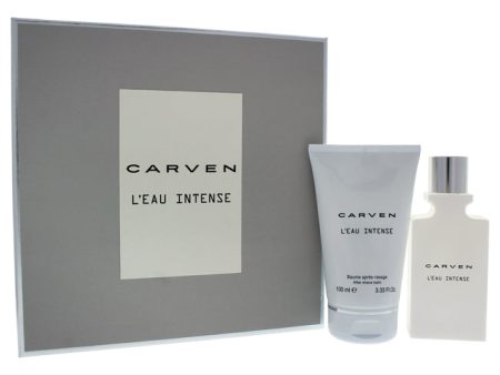 Carven LEau Intense by Carven for Men - 2 Pc Gift Set 1.66oz EDT Spray, 3.33oz After Shave Balm Sale