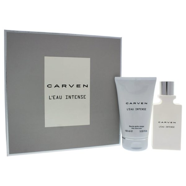 Carven LEau Intense by Carven for Men - 2 Pc Gift Set 1.66oz EDT Spray, 3.33oz After Shave Balm Sale