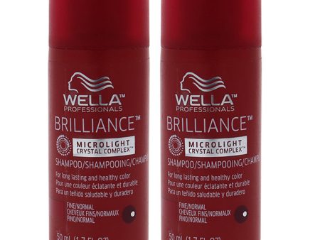 Wella Brilliance Shampoo For Fine to Normal Colored Hair by Wella for Unisex - 1.7 oz Shampoo - Pack of 2 Supply