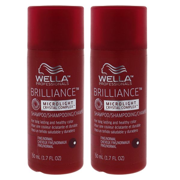 Wella Brilliance Shampoo For Fine to Normal Colored Hair by Wella for Unisex - 1.7 oz Shampoo - Pack of 2 Supply