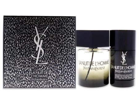 Yves Saint Laurent La Nuit De LHomme by Yves Saint Laurent for Men - 2 Pc Gift Set 3.3oz EDT Spray, 2.6oz Deodorant Stick on Sale