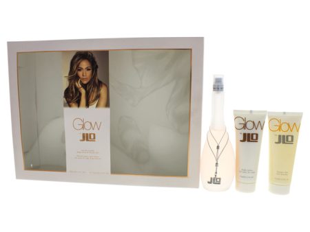 Jennifer Lopez Glow by Jennifer Lopez for Women - 3 Pc Gift Set 3.3oz EDT Spray, 2.5oz Body Lotion, 2.5oz Shower Gel Supply