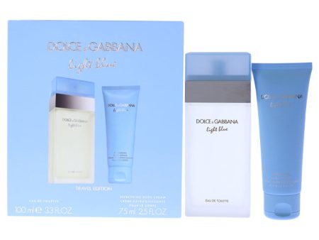 Dolce and Gabbana Light Blue by Dolce and Gabbana for Women - 2 Pc Gift Set 3.3oz EDT Spray, 2.5oz Body Cream Online Hot Sale