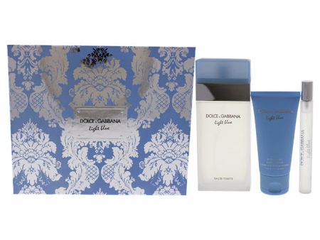 Dolce and Gabbana Light Blue by Dolce and Gabbana for Women - 3 Pc Gift Set 3.3oz EDT Spray, 10ml EDT Spray, 1.6oz Body Cream Cheap