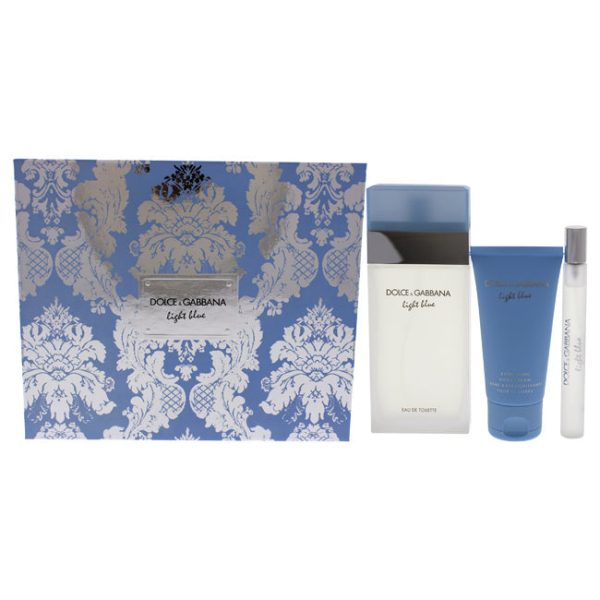 Dolce and Gabbana Light Blue by Dolce and Gabbana for Women - 3 Pc Gift Set 3.3oz EDT Spray, 10ml EDT Spray, 1.6oz Body Cream Cheap