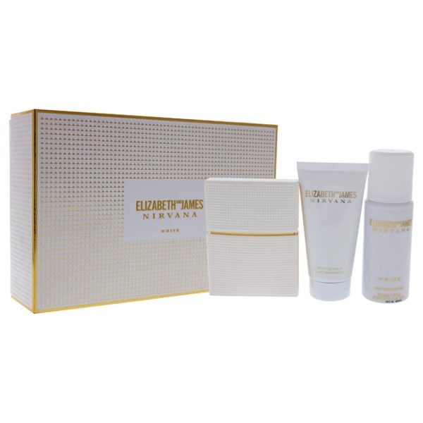 Elizabeth and James Nirvana White by Elizabeth and James for Women - 3 Pc Gift Set 1oz EDP Spray, 1.7oz Body Lotion, 1.3oz Dry Shampoo Hot on Sale