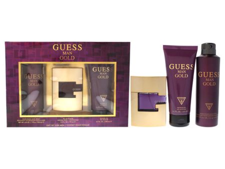 Guess Guess Gold by Guess for Men - 3 Pc Gift Set 2.5oz EDT Spray, 6.0oz Deodorizing Body Spray, 6.7oz Shower Gel Supply