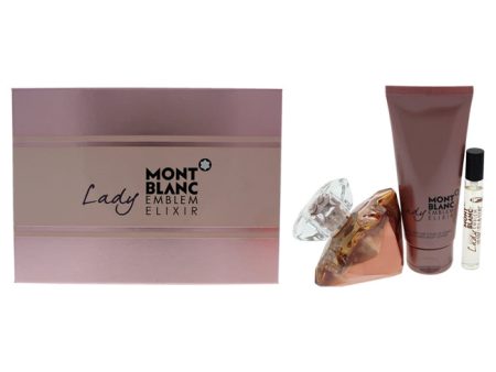 Mont Blanc Mont Blanc Lady Emblem Elixir by Mont Blanc for Women - 3 Pc Gift Set 2.5oz EDP Spray, 7.5ml EDP Spray, 3.3oz Perfumed Body Lotion Hot on Sale