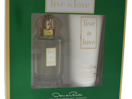 Oscar De La Renta Live In Love by Oscar De La Renta for Women - 2 Pc Gift Set 3.4oz EDP Spray, 6.7oz Body Lotion For Discount