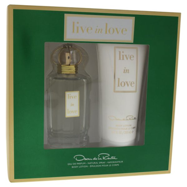 Oscar De La Renta Live In Love by Oscar De La Renta for Women - 2 Pc Gift Set 3.4oz EDP Spray, 6.7oz Body Lotion For Discount