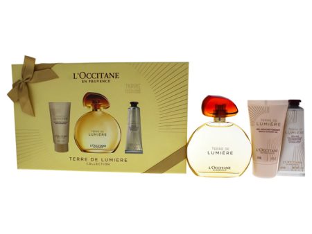 LOccitane Terre de Lumiere Collection by LOccitane for Women - 3 Pc Gift Set 3 oz EDP Spray, 1.7 oz Shower Gel, 1.7 oz Body Milk Supply