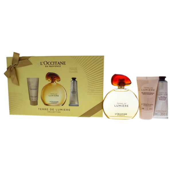 LOccitane Terre de Lumiere Collection by LOccitane for Women - 3 Pc Gift Set 3 oz EDP Spray, 1.7 oz Shower Gel, 1.7 oz Body Milk Supply