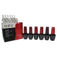 OPI GelColor Soak-Off Gel Lacquer Kit by OPI for Women - 8 Pc Kit 6 x 0.5oz Gel Color - GC L60 Dutch Tulips, GC W52 Got The Blues for Red, GC Z13 Color So Hot It Berns, GC L72 OPI Red, GC A16 The Thrill of Brazil, GC B76 OPI on Collins Ave, 20 Pcs OPI Exp Online