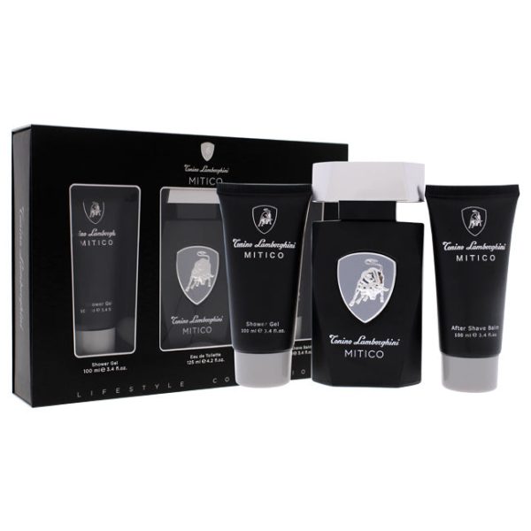 Tonino Lamborghini Mitico by Tonino Lamborghini for Men - 3 Pc Gift Set 4.2oz EDT Spray, 3.4oz Shower Gel, 3.4oz After Shave Balm For Discount