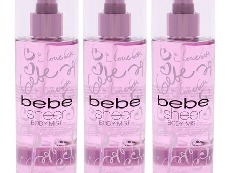 Bebe Bebe Sheer by Bebe for Women - 8.4 oz Body Mist - Pack of 3 Cheap