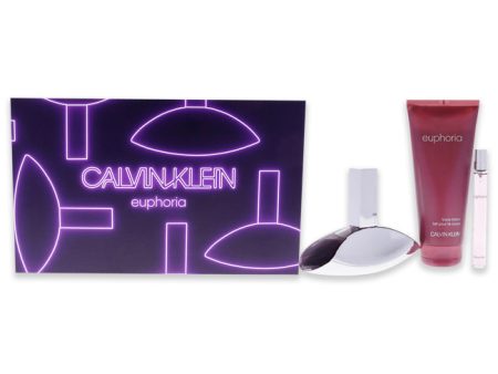 Calvin Klein Euphoria by Calvin Klein for Women - 3 Pc Gift Set 3.4oz EDP Spray, 0.33oz EDP Spray, 6.7oz Sensual Skin Lotion Discount