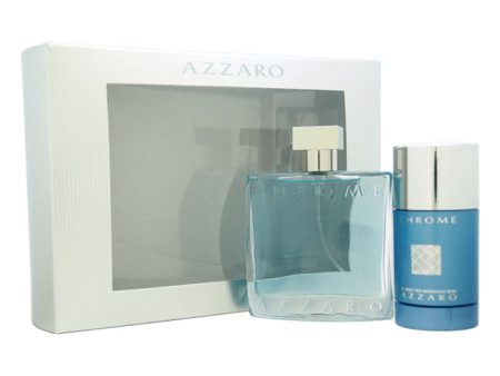 Azzaro Chrome by Azzaro for Men - 2 Pc Gift Set 3.4oz EDT Spray, 2.7oz Alcohol Free Deodorant Stick Fashion