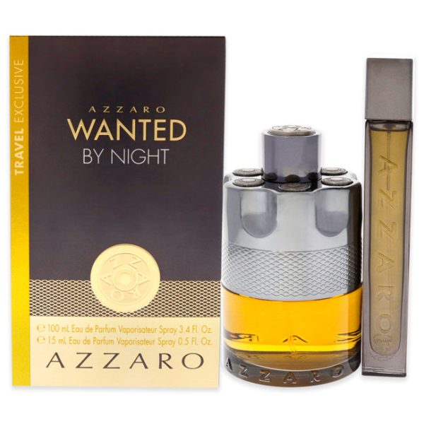 Azzaro Wanted By Night by Azzaro for Men - 2 Pc Gift Set 3.4oz EDP Spray, 0.5oz EDP Spray Discount