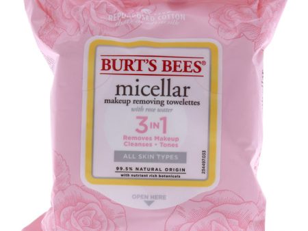 Burts Bees Micellar Makeup Removing Towelettes - Rose Water by Burts Bees for Women - 30 Count Towelettes on Sale