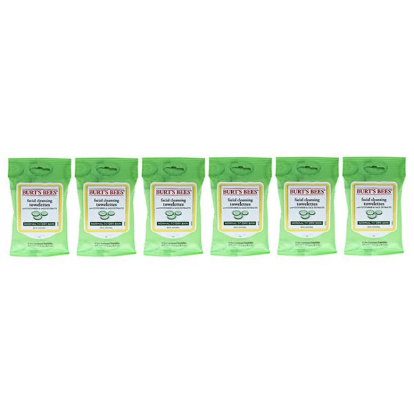 Burts Bees Facial Cleansing Towelettes - Cucumber and Sage by Burts Bees for Unisex - 10 Count Towelettes - Pack of 6 Online now