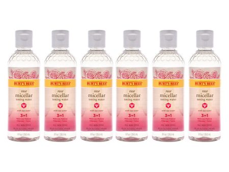 Burts Bees Rose Micellar Toning Water by Burts Bees for Women - 8 oz Toner - Pack of 6 For Sale