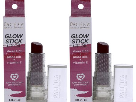 Pacifica Glow Stick Lip Oil - Crimson Crush by Pacifica for Women - 0.14 oz Lip Oil - Pack of 2 Fashion