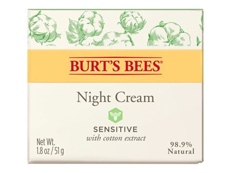 Burts Bees Burt s Bees Night Cream Sensitive with Cotton Extract 50g Sale