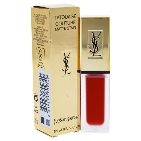 Yves Saint Laurent Tatouage Couture Liquid Matte Lip Stain - 1 Rouge Tatouage by Yves Saint Laurent for Women - 0.2 oz Lip Gloss Supply