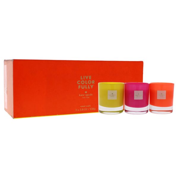 Kate Spade Live Colorfully by Kate Spade for Women - 3 x 3.8 oz Candle on Sale