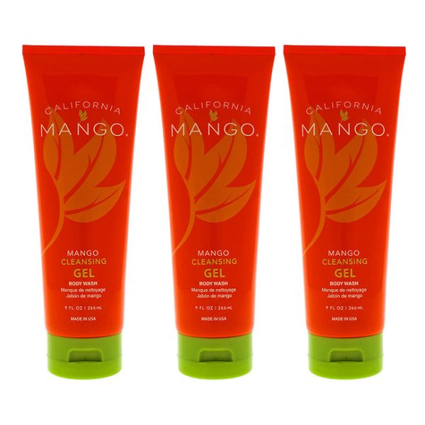 California Mango Mango Cleansing Gel Body Wash by California Mango for Unisex - 9 oz Body Wash - Pack of 3 on Sale