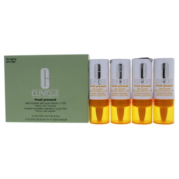 Clinique Fresh Pressed Daily Booster with Vitamin C 10 Percent by Clinique for Women - 4 x 0.29 oz Treatment Online now