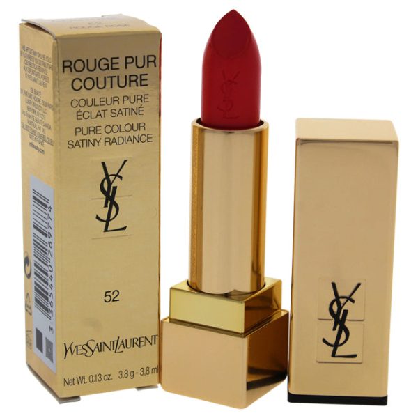 Yves Saint Laurent Rouge Pur Couture Pure Colour Satiny Radiance Lipstick - 52 Rouge Rose by Yves Saint Laurent for Women - 0.13 oz Lipstick For Discount