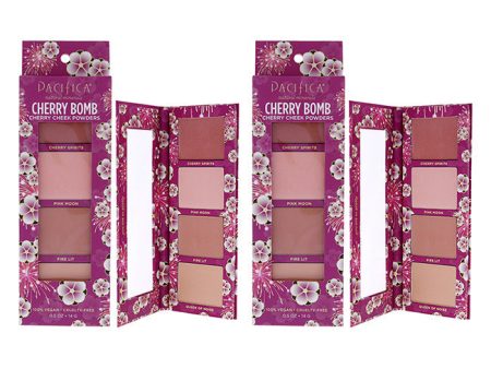 Pacifica Cherry Bomb Cherry Cheek Powders by Pacifica for Women - 0.5 oz Blush - Pack of 2 For Cheap